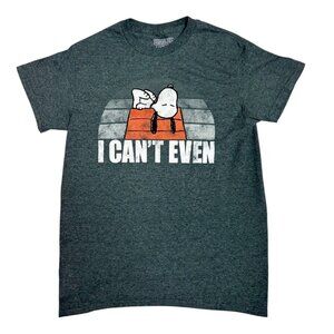 Peanuts Snoopy "I Cant Even" Graphic T-Shirt Heather Gray Adult S Hybrid Apparel